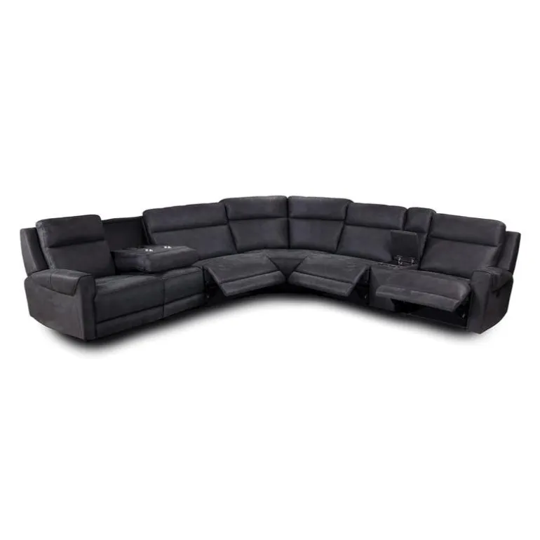 Modular Reclining Sectional with Fold-Down Seat, Console, Cup Holders and USB Ports - 7 pcs