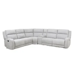Modular Reclining Sectional and Console with Storage and Cup Holders - 6 pcs