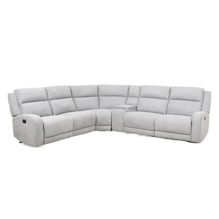 Modular Reclining Sectional and Console with Storage and Cup Holders - 6 pcs