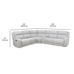 Modular Reclining Sectional and Console with Storage and Cup Holders - 6 pcs