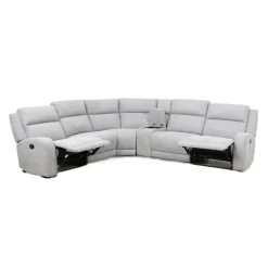 Modular Reclining Sectional and Console with Storage and Cup Holders - 6 pcs