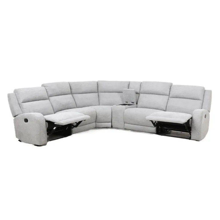 Modular Reclining Sectional and Console with Storage and Cup Holders - 6 pcs