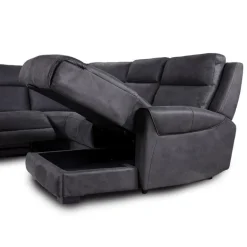 Modular Reclining Sectional with Fold-Down Seat, Chaise with Storage and Console - 6 pcs
