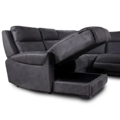 Modular Reclining Sectional with Fold-Down Seat, Chaise with Storage and Console - 6 pcs