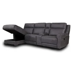 Modular Reclining Sectional, Fold-Down Seat, Chaise  with Storage, Console with Cup Holders, and USB/USB-C Ports - 4 pcs
