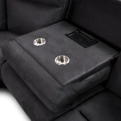 Modular Reclining Sectional, Fold-Down Seats, Chaise  with Storage, Console with Cup Holders, and USB/USB-C Ports - 6 pcs