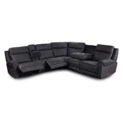 Modular Reclining Sectional with Fold-Down Seat, Console, Cup Holders and USB Ports - 6 pcs