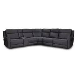 Modular Reclining Sectional with Fold-Down Seat, Console, Cup Holders and USB Ports - 6 pcs