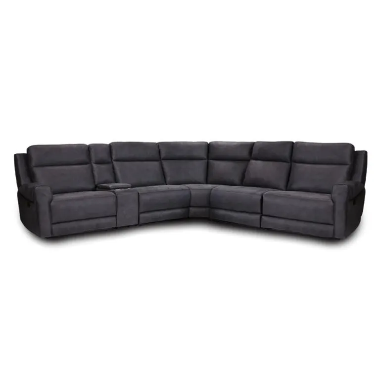 Modular Reclining Sectional with Fold-Down Seat, Console, Cup Holders and USB Ports - 6 pcs