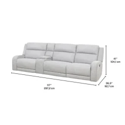 Modular Reclining Sofa and Console with Storage and Cup Holders - 4 pcs
