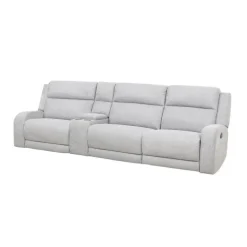Modular Reclining Sofa and Console with Storage and Cup Holders - 4 pcs