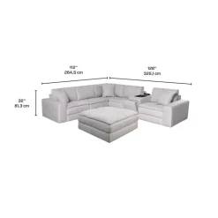 Modular Sectional, Console with Integrated Sound System and Ottoman – 6 pcs