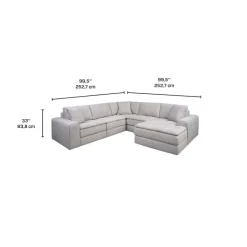 Modular Sectional with a Right-Side Chaise - 5 pcs