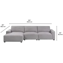 Modular Sectional with Chaise on the Right - 3 pcs