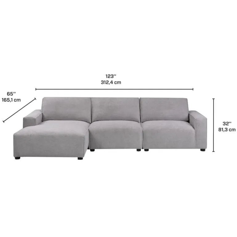 Modular Sectional with Chaise on the Right - 3 pcs