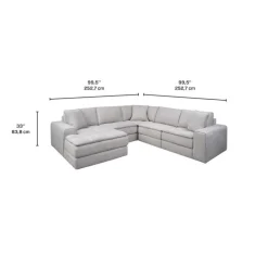 Modular Sectional with Left-Side Chaise - 5 pcs