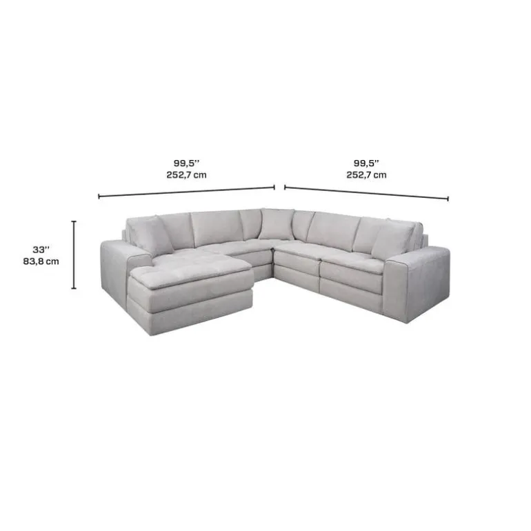 Modular Sectional with Left-Side Chaise - 5 pcs