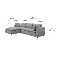 Modular Sectional with Ottoman - 4 pcs