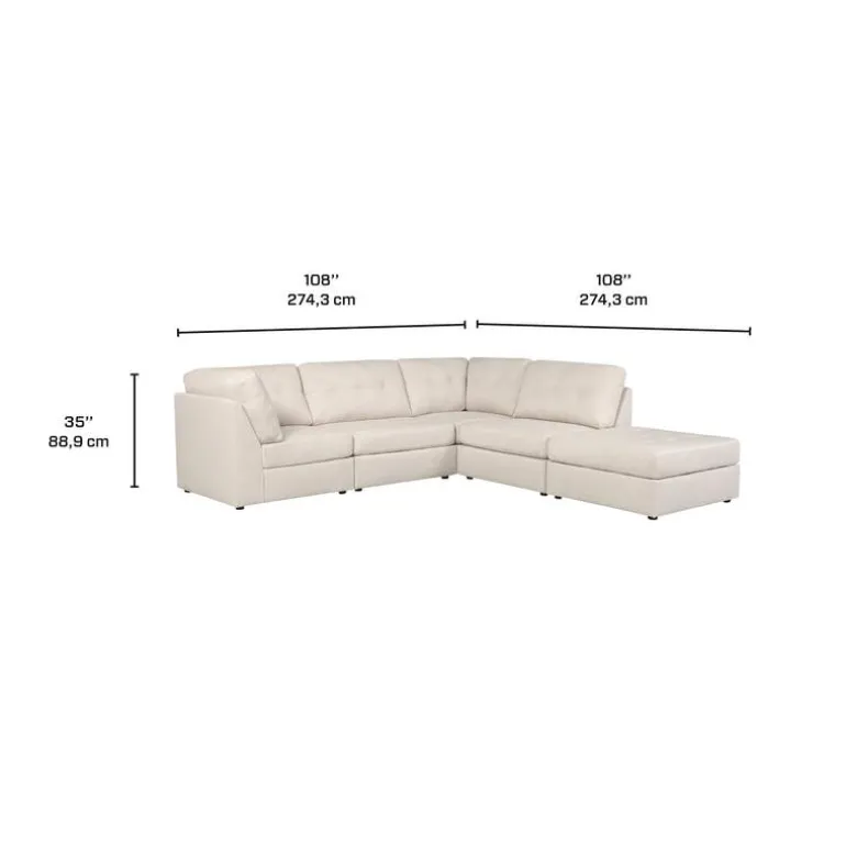 Modular Sectional with Ottoman - 5 pcs