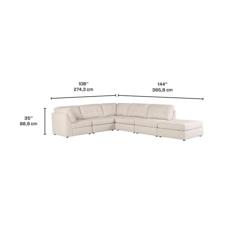 Modular Sectional with Ottoman - 6 pcs