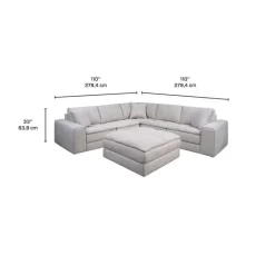 Modular Sectional with Ottoman - 5 pcs