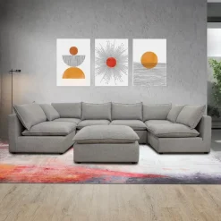 Modular Sectional with Ottoman - 7 pcs