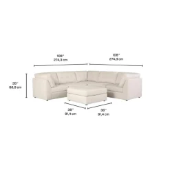 Modular Sectional with Ottoman - 6 pcs