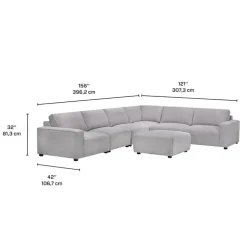 Modular Sectional with Ottoman - 7 pcs