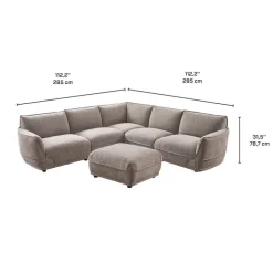 Modular Sectional with Ottoman - 6 pcs