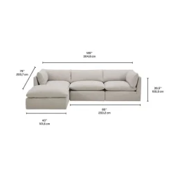 Modular Sectional with Ottoman - 4 pcs