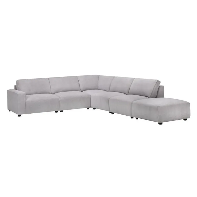 Modular Sectional with Ottoman Positioned to the Right Seat - 6 pcs