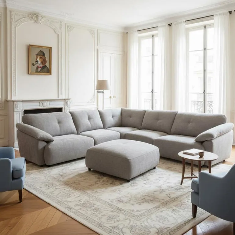 Modular Sectional with Ottoman - 6 pcs