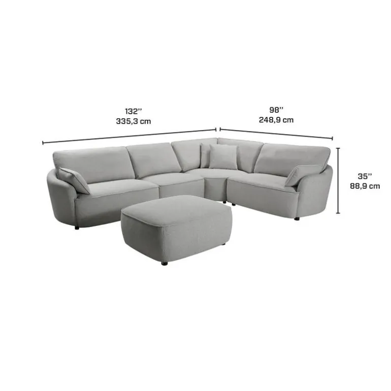 Modular Sectional with Ottoman - 5 pcs