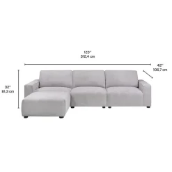 Modular Sofa with Ottoman - 4 pcs