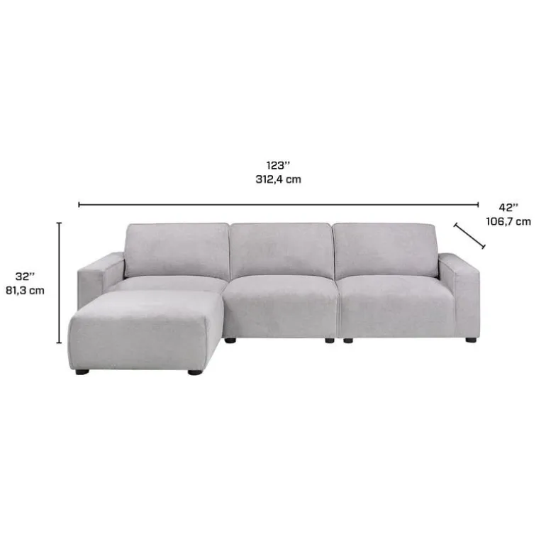 Modular Sofa with Ottoman - 4 pcs