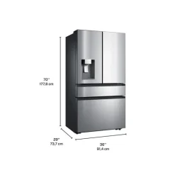 MOFFAT 22 Cu Ft 36 In Refrigerator Stainless Steel Bottom Freezer, French door - MYE22HYPKFS