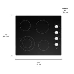 MOFFAT Cooktop Glass-Ceramic Black 24"    Black - MCP2024DXBB