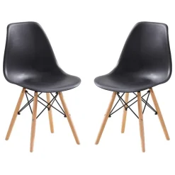 Moulded Chairs (Set of 2) - Black