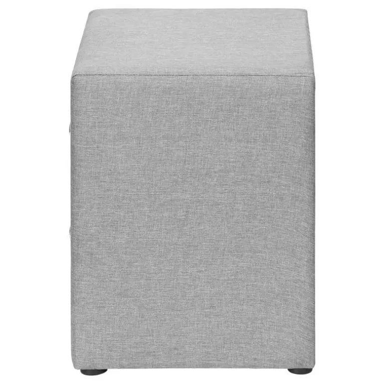 Nightstand - upholstered / 2 storage drawers - 21"h - grey linen-look - Monarch