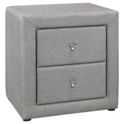 Nightstand - upholstered / 2 storage drawers - 21