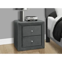 Nightstand - upholstered / 2 storage drawers - 21