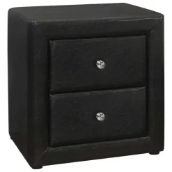 Nightstand - upholstered / 2 storage drawers - 21