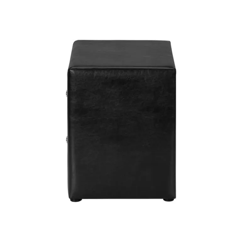 Nightstand - upholstered / 2 storage drawers - 21"h - black leather-look - Monarch