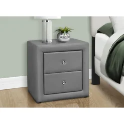 Nightstand - upholstered / 2 storage drawers - 21