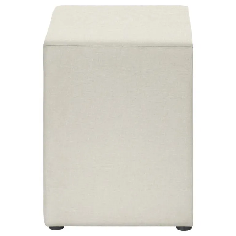 Nightstand - upholstered / 2 storage drawers - 21"h - beige linen-look - Monarch
