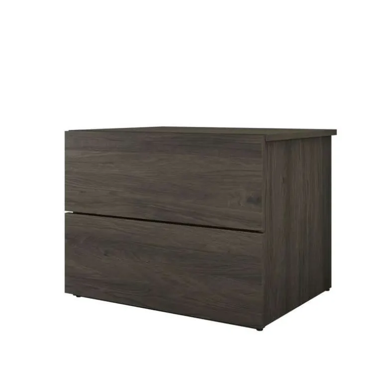 Nightstand, 2-Drawer, Bark Grey - Nexera
