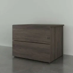Nightstand, 2-Drawer, Bark Grey - Nexera