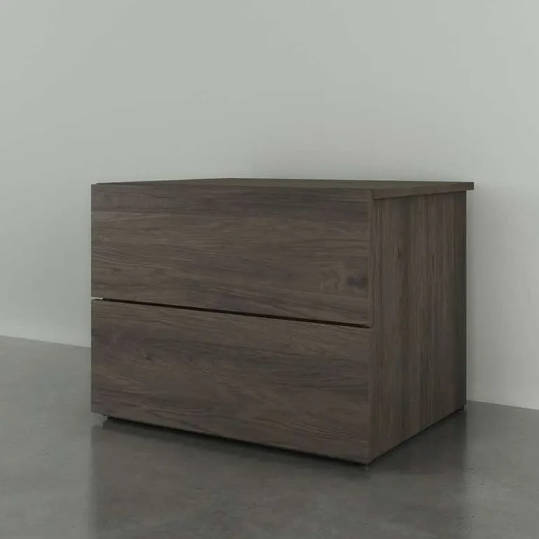 Nightstand, 2-Drawer, Bark Grey - Nexera
