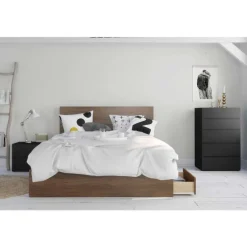 Nightstand, 1-Drawer, Black - Nexera