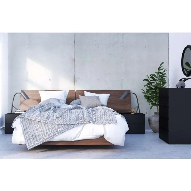 Nightstand, 1-Drawer, Black - Nexera
